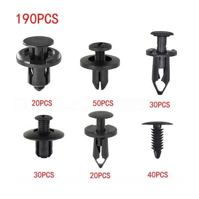 China Fastener Factory Supply 190 Pcs 6 Pcs Direct Car Fastener Clips Hybrid Car Clip Retainer Rivet Door Panel Damper Trim Car Bumper Snap for sale