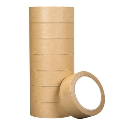 China Waterproof High Quality Reinforced Self Adhesive Paper Tape Reinforced Kraft Paper For Carton Sealing, Fiber Roll, Paper&leather Bonding And Fixing for sale