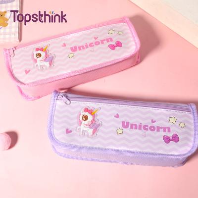 China Topsthink Style Unicorn Series Pencil Case Office Stationery Recyclable Cool Bag and School Supplies High Capacity Pencil Case for sale