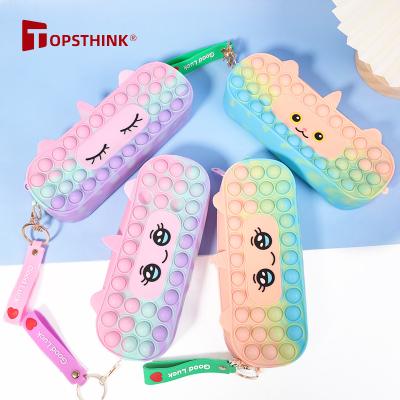 China Fashion\Comfortable\Durable Cute Bubble Pencil Case Big Capacity Busty Silicon Pouch Pop School Pencil Case For Kids Boys Girls for sale