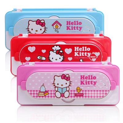 China With a Case of Pen Box Student School Stationery Hello Kitty Colorful Plastic Cartoon Pencil Children Calculator for sale