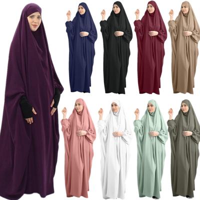 China Solid Muslim Eid Ramadan Dubai Jilbab Robe Plus Size Islamic Clothing Women Muslim/Islamic Clothing With Scarf Maxi Long Prayer Dress Abaya for sale