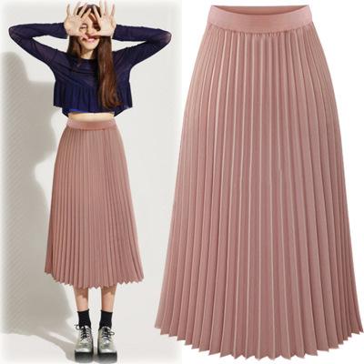 China Autumn Spring Women Rose Color Breathable White Black White Skirt 100% Polyester Pleated Skirt for sale