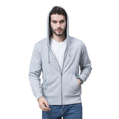 China Customized XS-5XL White Printing Front Sleeve Anti-pilling Long Zippered Sweatshirts French Terry Sweatshirt Men's Hoodies Sweatshirts for sale