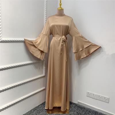 China 2021 Modern Fashion Women Satin Satin Dress Wholesale Turkish Islamic Clothing India Dubai Abaya Islamic Clothing for sale