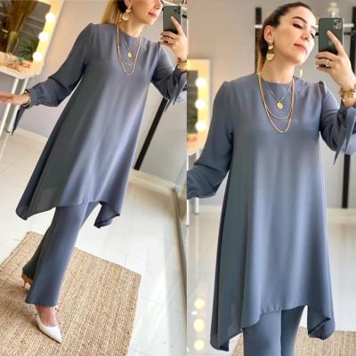 China Other Hot Sale 2021 Muslim Dress With Pant Muslim Ladies Suit Islamic Clothingdresses Women Long Sheaths Womens Pants And Trousers for sale