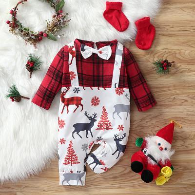 China Sleep Cozy Chic Christmas Baby Romper Outfit Toddler Boys Girls Cotton One-Piece Crawling Overalls Clothes 18-24 Months for sale