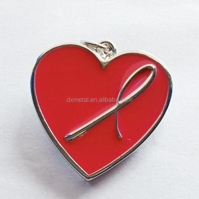 China 3D Heart Shaped Lapel Badges Wholesale Free Design Custom Logo Hard Enamel Pins For Souvenir for sale