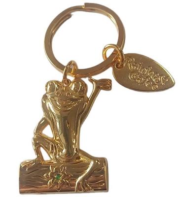 China Global Hot Selling Designer 3D Metal Aircraft Key Chain Wholesale Cute Animal Frog Keyring Key Chain for sale