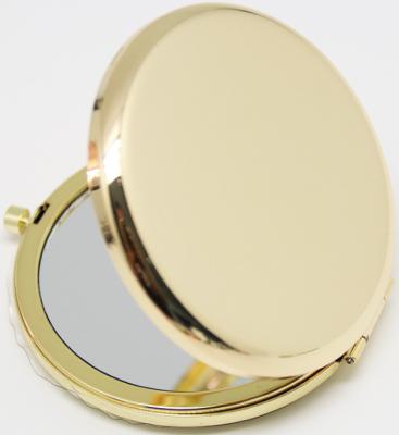 China Mini Portable Round Shape Personalized Small Pocket Folding Double Side Beautiful Makeup Mirror for sale