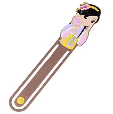 China Custom Europe Bookmarks China Supplier Gold Plated Chinese Antique Beauty Brass Metal Bookmark for sale