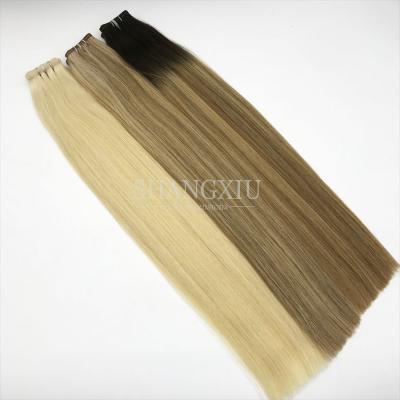 China Best Selling European Virgin Remy Double Drawn Handtied Flat Cuticle Weft Hair Weft Mor211202 for sale