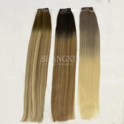 China 100% Virgin Remy Human Hair Flat Weft Silk Weft Seamless Weft Hair Extensions Mor211122 for sale