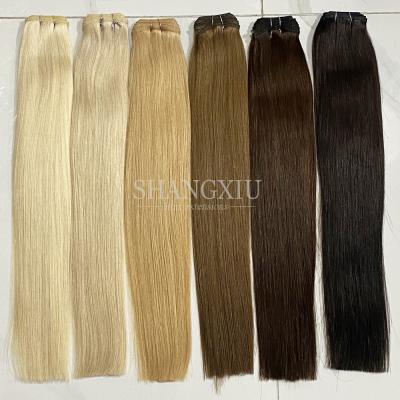 China Good Quality Human Hair Extension Double Drawn Virgin Russian Silky Flat Weft Hair Flat Weft Mor211122 for sale