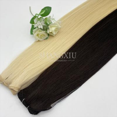 China Double Flat Weft Cuticle Aligned Virgin Hair Hand Tied Handtied Human Hair Weft Extensions Mor211117 for sale