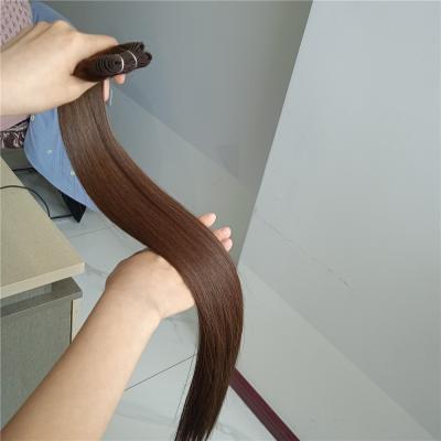 China Silky straight wave hair weave extensions with virgin hair seamles weft with raw hair for sale