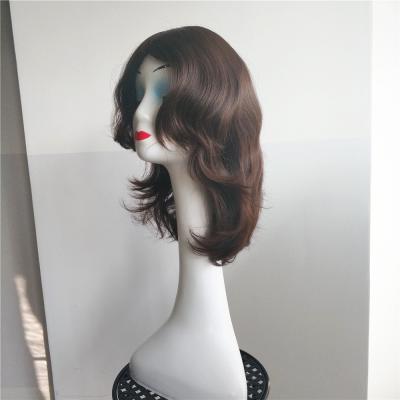 China Silky Straight Wave Luxury Brown Short Natural Line Layer Virgin Hair Silk Top European Jewish Wig Kosher Wig for sale