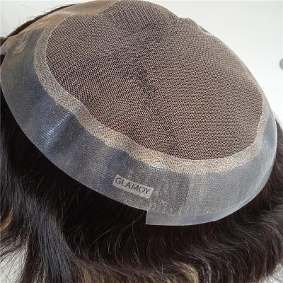 China Men Toupee With Mono Hair Patch Hair Pieces Australia Base Skin Thin Hair Prosthesis for sale