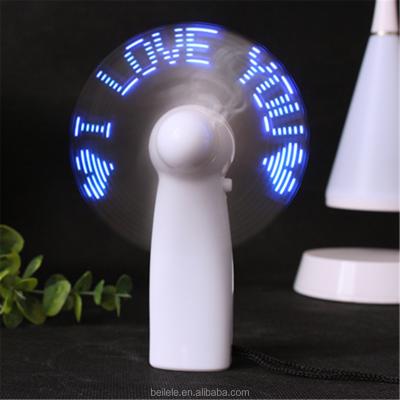 China Free Shipping USB DIY LED mimi Fan Protable Mini Fan Handy Text Optional Portable Program Mini Fan With 1200mah Battery As Gift for sale