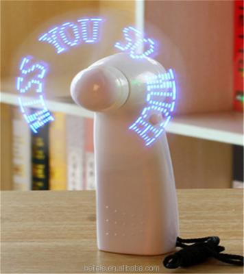 China Protable DIY Handy Portable Message LED Mini Fan Rechargeable Program for sale