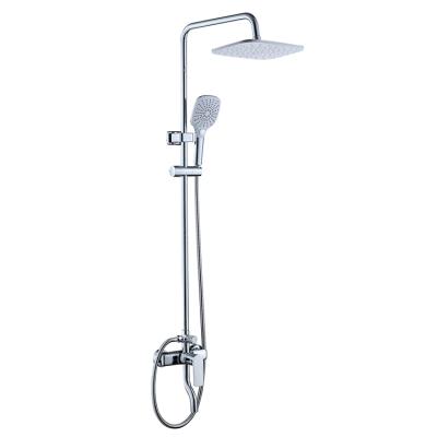 China High Pressure Luxury Sliding Bar System Handle Rain Bathroom Mixer Shower Set With Temperature for sale