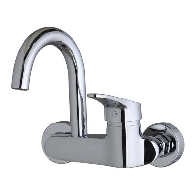 China Sense Faucets Fashion Design Brass Wall Mount Faucet Hot And Cold Water Tap Kitchen Mixer for sale