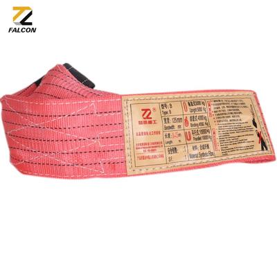 China Best multifunctional high quality price polyester slings lifting belt for India market 3 T flat webbing sling flat for sale