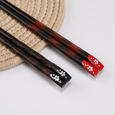 China Custom Viable Logo Printing Bamboo Chopsticks Gift Set Customized Personal Japanese Wooden Kids Food Chop Sticks Reusable for sale