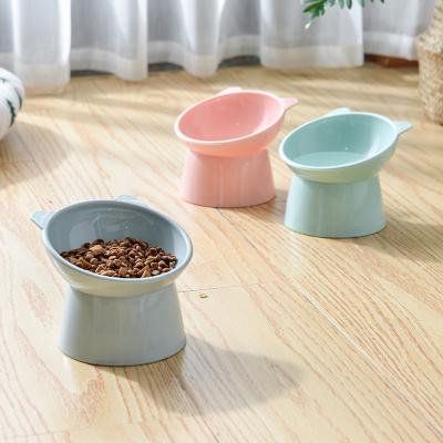 China Cute Color Bowl 15 Degree Inclined Gradient Sustainable Non-Slip Neck Protected Ceramic Cat Dog Pet Food Feeder Bowls for Cats and Dogs for sale