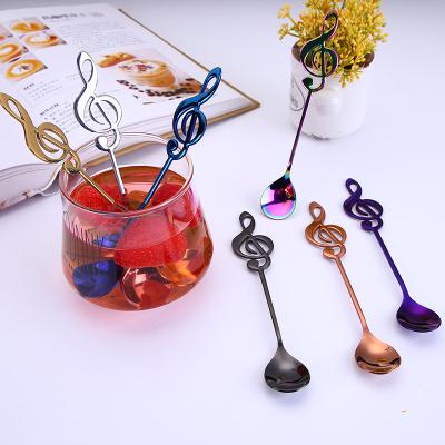 China Disposable Gold Plated Yogurt Fancy Coffee Long Handle Stainless Steel Spoon Dessert Fruit Pointed Spoon for sale