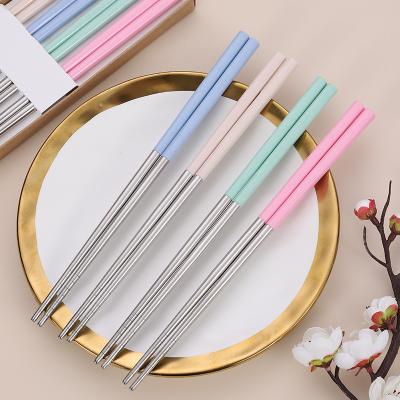 China Disposable Custom Chinese Chopsticks 304 Portable Chopsticks Travel Chopsticks Set Reusable Food Sticks For Sushi Hashi Wholesale for sale