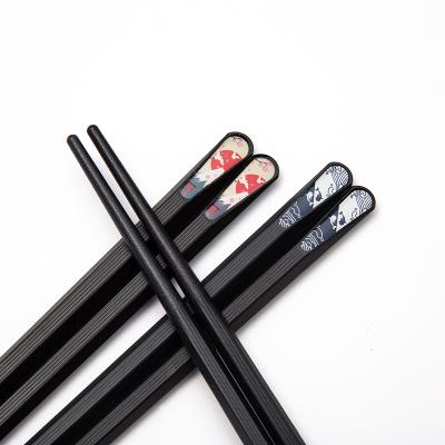 China Standard Size Disposable Chinese Reusable Black Gold Plated Alloy Fiberglass PPS/PET Chopsticks For Restaurant Sushi Noodle Bowl Chopsticks for sale