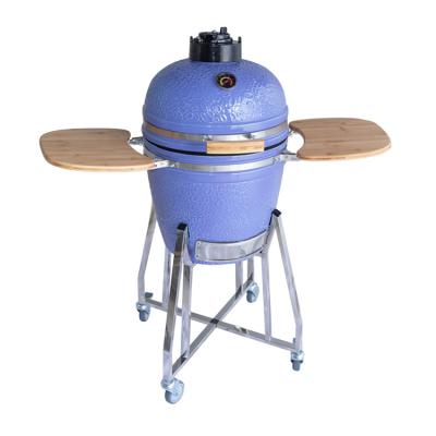 China Easily Assembled Multifunctional Outdoor Violet Ceramic Grill Charcoal Smoked Chicken BBQ Grill Tandoor with Removable Rack for sale