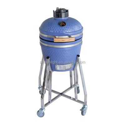 China Easily Assembled 16 Kamado Removable Ceramic Barbecue Grill Blue for sale