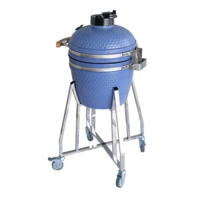 China Easily Assembled Movable Portable BBQ Grill 16 Inch Kamado Wood Pellet Charcoal Barbecue Kamado Ceramic Grill for sale