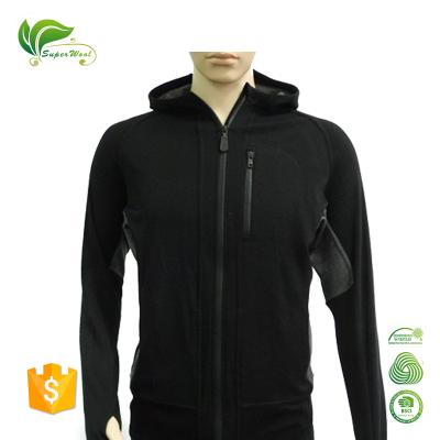 China Sustainable Mens Merino Wool Jackets Warm Hoody Sweatshirt for sale