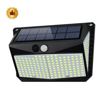 China Lighting Modes 228led 3 Way Solar Collector Outdoor High Bright Wall Lights For Garden for sale