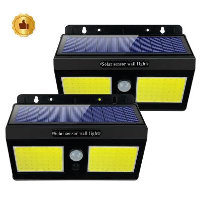 China Lighting Garden Fence Lamp 120 COB LED Waterproof Solar Collector Wall Lights Outdoor for sale