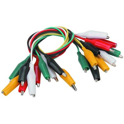 China For Connection Electrical Best Selling 5 Color Double Crocodile Clips Wire Clip Cable Test Lead With 10pcs for sale