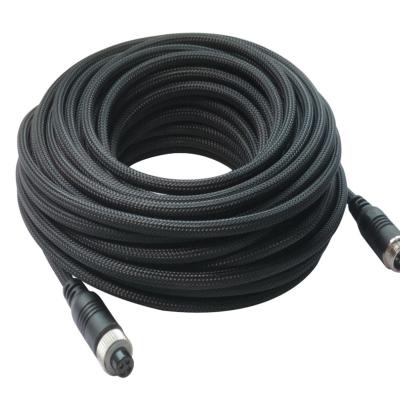 China Multimedia 4 core M12 aviation extension aviation nylon braided wire rope cable male-to-female surveillance video cable can be customized for sale