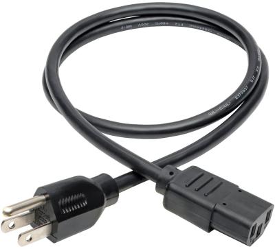 China Hot Feet 18 from A.W.G. 3 Commercial Factory Sale Universal Power Cord For NEMA 5-15P Angle Type To IEC320 C13 Angle Type Cable , 0.915M / Black for sale