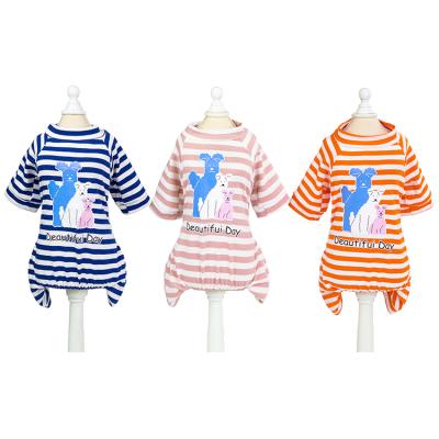 China Viable Four Legs Dog Pajamas Pet Summer New Pet Clothes Three Dogs Pattern Dog Clothes For Summer 2021 for sale