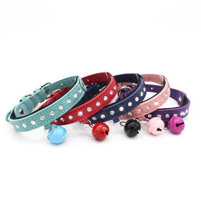 China Viable Fashion Rhinestone Bell Dog Collar Crystal Diamond Pet Cat Dog Collar China Manufacturer for sale