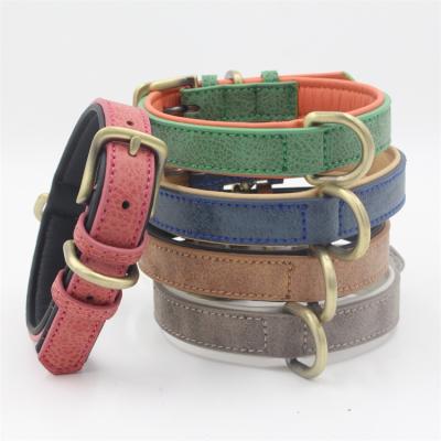 China Solid Color Leather Hot Wholesale Dog Collars Wholesale Pet Collar Good Quality Personalized Dog Leather Collar for sale