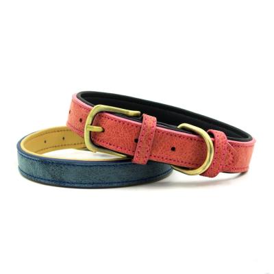 China High Quality Personalized Pet Collars Wholesale Price Bulk Leather Dog Collar Solid Color Leather Dog Collar Luxury for sale