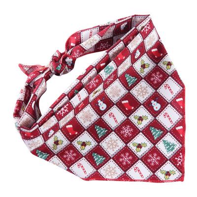 China Wholesale Fashion Cotton Dog Bandana Christmas Pattern Triangle Dog Scarf Personalized Pet Bibs for sale