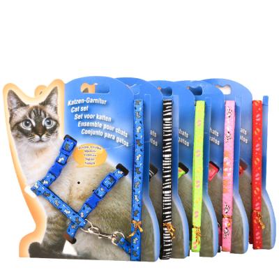 China Lovely DETACHED Pattern Pet Harness Leash Set Adjustable Collar and Chest Dog Cat Harness and Leash for Walking for sale