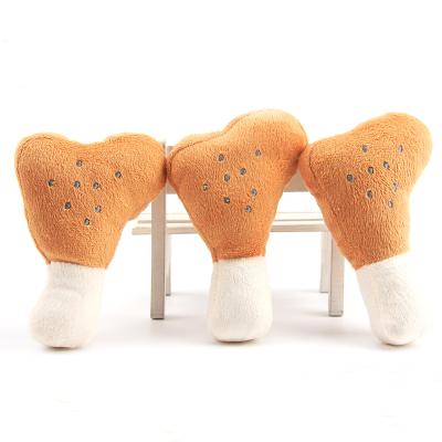 China Wholesale Viable Plush Toy Stuffed Drumstick Dental Teeth Chicken Leg Cleaning Dog Chewing Toy for sale