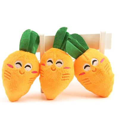 China Stuffed Plush Toy Lovely Carrot Design Throw Viable Training Dog Squeaky Stuffed Toy For Dog Cats for sale