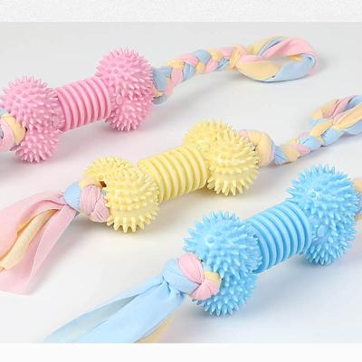 China Viable Pet Tooth Cleaner Toy Bone Shape Tug Wholesale Durable Rubber Pet Toy War Rope Dog Toy for sale